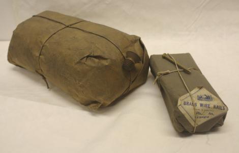 Original packaging from J.T. Clarke shop,contains Screws and Brass Wire Nails